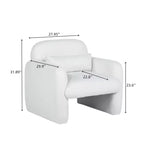 Fauteuil d'appoint minimaliste en polaire bouclée avec coussin moelleux pour salon, bureau et chambre à coucher