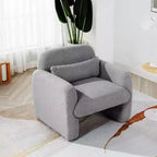 Fauteuil d'appoint minimaliste en polaire bouclée avec coussin moelleux pour salon, bureau et chambre à coucher