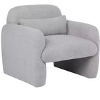 Fauteuil d'appoint minimaliste en polaire bouclée avec coussin moelleux pour salon, bureau et chambre à coucher