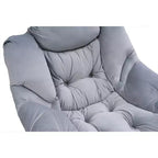 Fauteuil d'appoint paresseux en tissu de coton avec poche latérale et cadre en acier pour salon