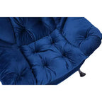 Fauteuil d'appoint paresseux en tissu de coton avec poche latérale et cadre en acier pour salon
