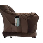 Fauteuil d'appoint paresseux en tissu de coton avec poche latérale et cadre en acier pour salon