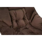 Fauteuil d'appoint paresseux en tissu de coton avec poche latérale et cadre en acier pour salon
