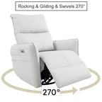 Fauteuil inclinable électrique Power Rocking avec pivotant à 270°, poche latérale et réglage électrique pour salon