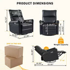 Fauteuil inclinable électrique Power Rocking avec pivotant à 270°, poche latérale et réglage électrique pour salon