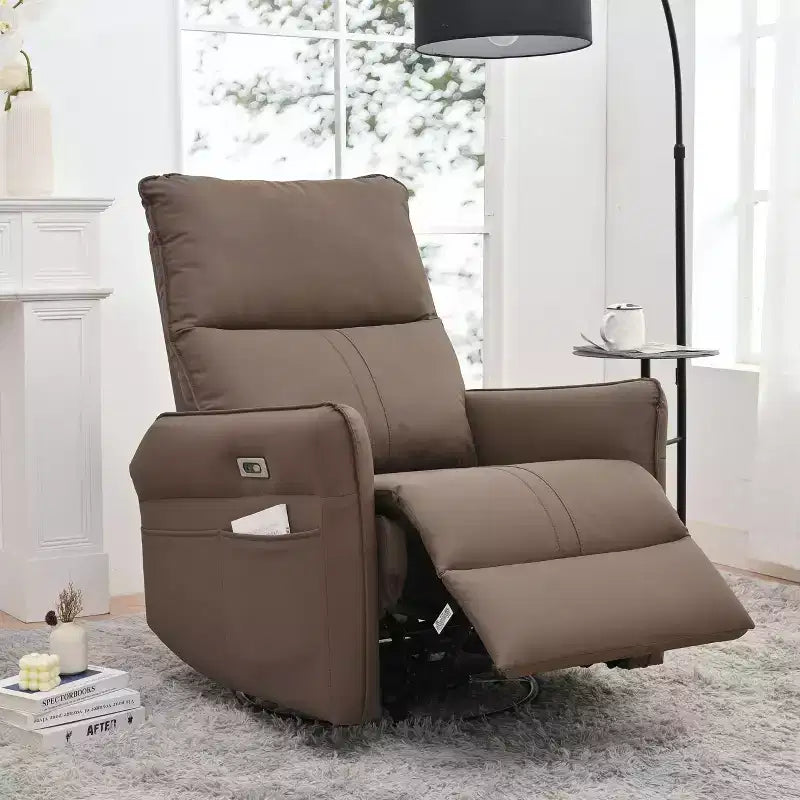 Power Rocking Recliner Chair with 270 Swivel Side Pocket and Electric Adjustment for Living Room