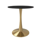 Table à manger ronde de 27 pouces avec plateau en pierre frittée et piètement en acier doré
