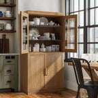 Armoire de rangement décorative moderne et minimaliste en grain de bois avec 6 étagères