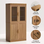 Armoire de rangement décorative moderne et minimaliste en grain de bois avec 6 étagères