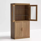 Armoire de rangement décorative moderne et minimaliste en grain de bois avec 6 étagères
