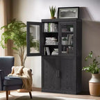 Modern Minimalist Wood Grain Decorative Storage Cabinet Combination Cabinet with 6-Story Shelves