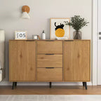 Sideboard Buffet Cabinet with Storage, Wood Coffee Bar Cabinet, 47.2 Kitchen Cabinet with 3 Drawers & 2 Doors