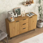 Buffet de 120 cm de long avec 3 tiroirs, 2 portes et espace de rangement pour café