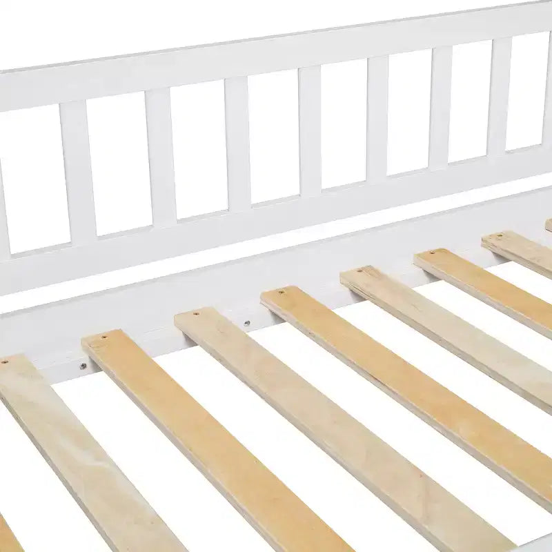 Twin Over Full Bunk Bed with Slide and Playhouse Design