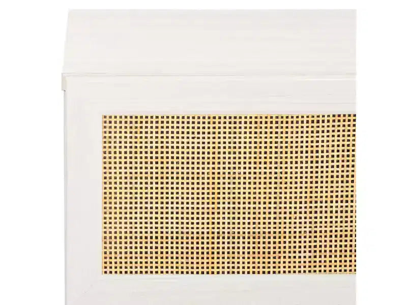 Rattan Mesh 6-Drawer Dresser DRS9600 in Deep Walnut with Gold Pulls