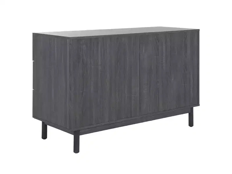 Rattan Mesh 6-Drawer Dresser DRS9600 in Deep Walnut with Gold Pulls