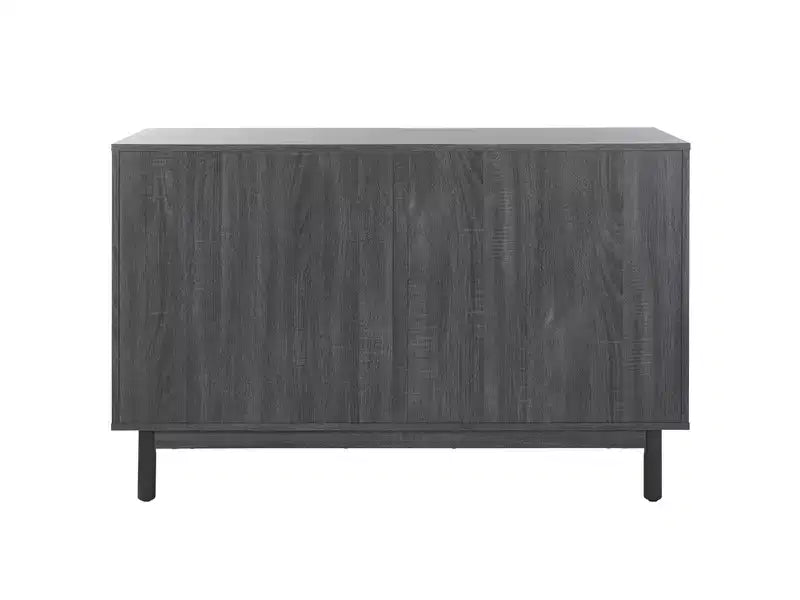 Rattan Mesh 6-Drawer Dresser DRS9600 in Deep Walnut with Gold Pulls