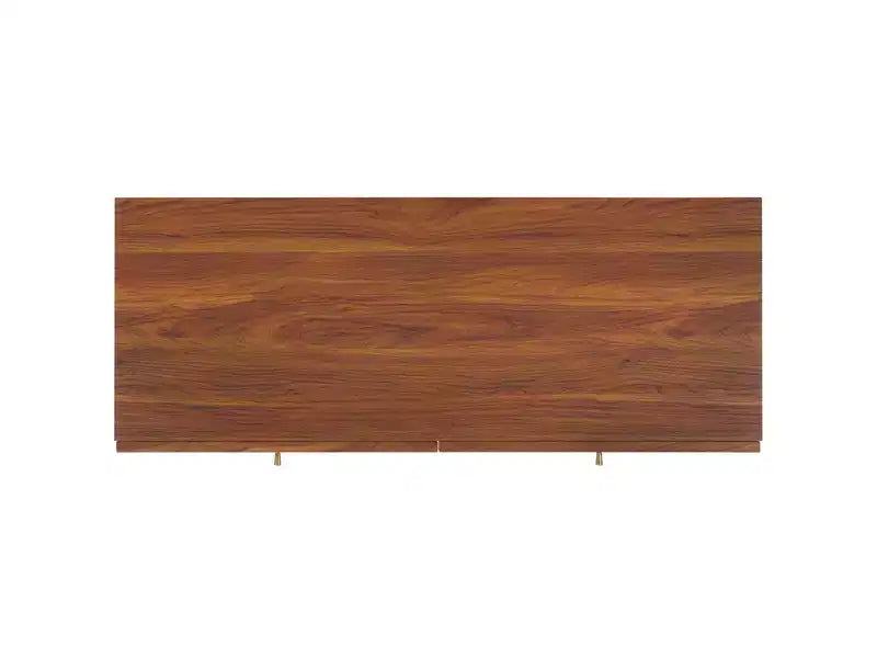 Rattan Mesh 6-Drawer Dresser DRS9600 in Deep Walnut with Gold Pulls