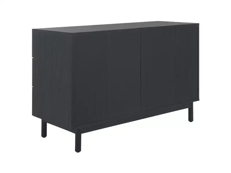 Rattan Mesh 6-Drawer Dresser DRS9600 in Deep Walnut with Gold Pulls