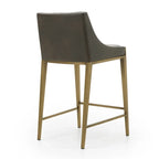 Tabouret de comptoir contemporain Modrest Fairview gris et laiton