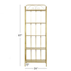 Étagère de Boulanger Pliable Haute à 5 Niveaux en Métal Décoratif pour Intérieur/Extérieur - Or ou Blanc - Roche River Decor