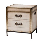 Table d'appoint/Malle de rangement en toile effet vieilli Laura
