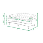 Canapé capitonné chesterfield La Rosa 84 en velours, style moderne du milieu du siècle