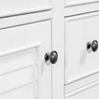 Meuble-lavabo avec vasque en céramique, deux placards et cinq tiroirs