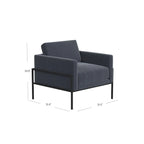 Fauteuil club moderne HomePop rembourré avec cadre en métal
