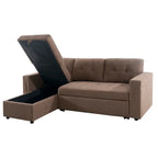 Canapé d'angle réversible avec lit gigogne, méridienne de rangement, pieds durables,