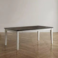 78 Inch Butterfly Leaf Extendable Dining Table in Weathered White and Dark Walnut