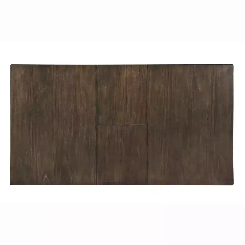78 Inch Butterfly Leaf Extendable Dining Table in Weathered White and Dark Walnut