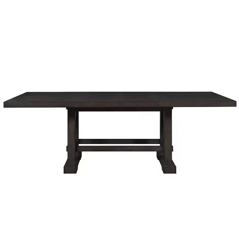 Counter Height Expandable Dining Table in Dusky Cedar Farmhouse Style Seats up to 10
