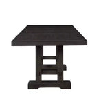 Table à manger extensible hauteur comptoir en cèdre foncé style campagnard, peut accueillir jusqu'à 10 personnes