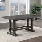 Table à manger extensible hauteur comptoir en cèdre foncé style campagnard, peut accueillir jusqu'à 10 personnes