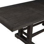 Table à manger extensible hauteur comptoir en cèdre foncé style campagnard, peut accueillir jusqu'à 10 personnes