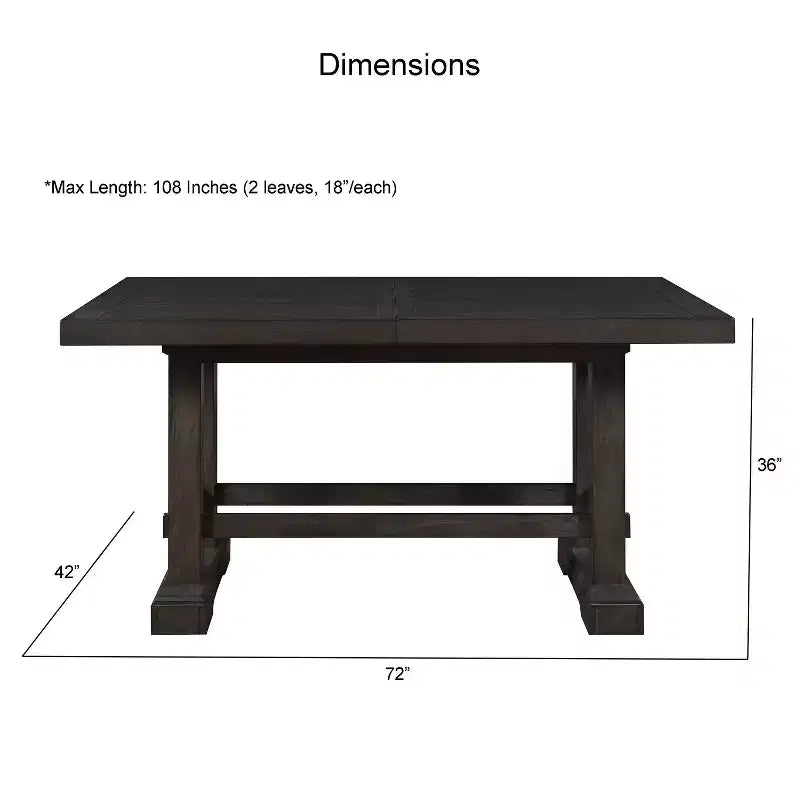 Counter Height Expandable Dining Table in Dusky Cedar Farmhouse Style Seats up to 10