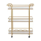Glam Marble Bar Cart Gold - Olivia & May: Luxury Tea Serving Cart, No Assembly, Metal Frame