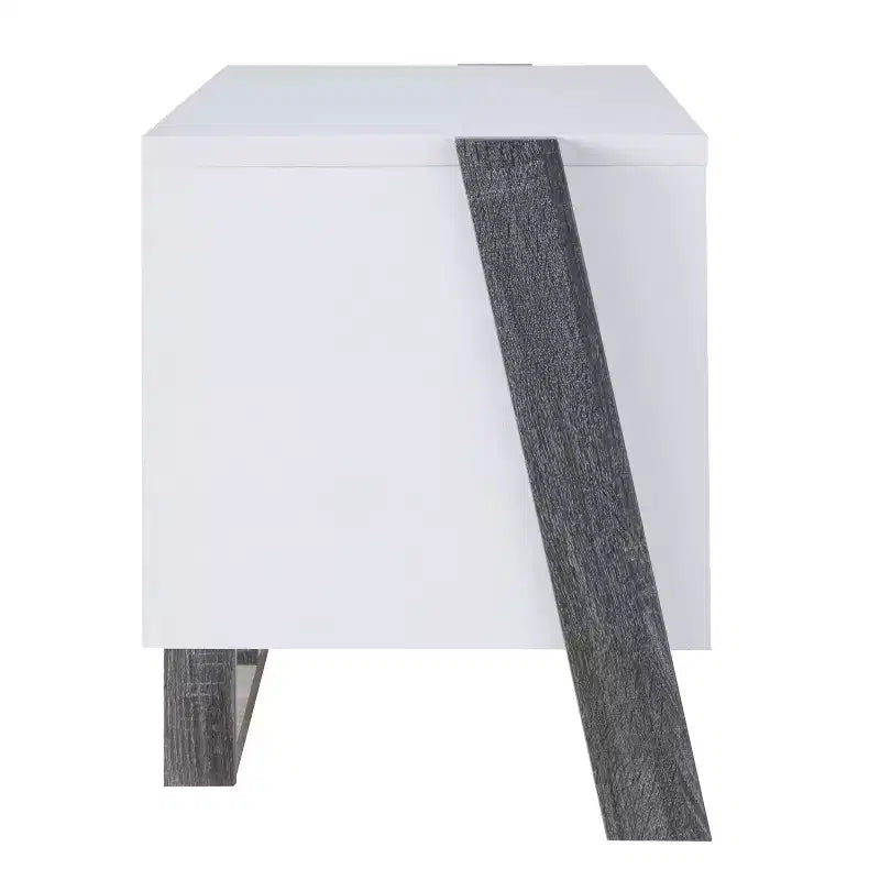 TV Stand for TVs up to 56 Inch in Gray with Two-Tone Finish Open and Adjustable Shelves