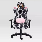 Ts85 Cow Print Luxx Series Gaming Chair Cow - Techni Sport: Velvet Upholstery, Memory Foam, Adjustable