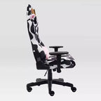 Chaise de gaming en velours imprimé vache avec mousse à mémoire de forme et fonctionnalités réglables