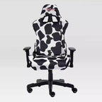 Chaise de gaming en velours imprimé vache avec mousse à mémoire de forme et fonctionnalités réglables