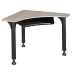 Regency 28" Boomerang Height Adjustable Activity School Desk with Book Storage Maple: Sturdy Metal Frame, Spot Clean, 10-Year Warranty