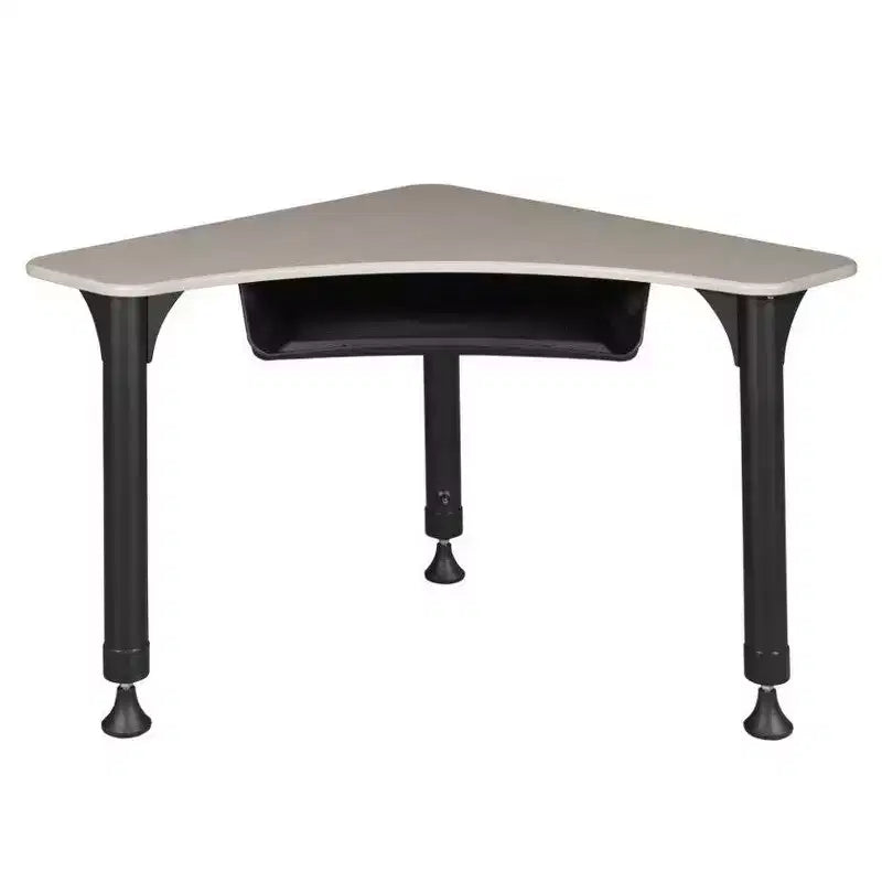 28 Inch Height Adjustable Activity School Desk with Book Storage and Maple Finish