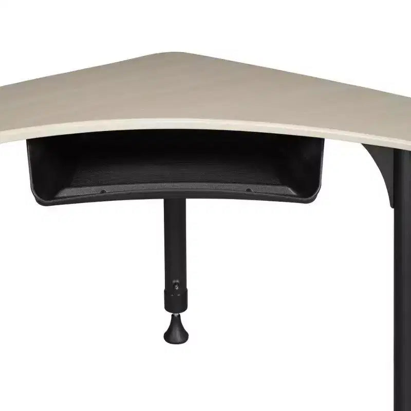 28 Inch Height Adjustable Activity School Desk with Book Storage and Maple Finish