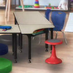 Bureau d'activité scolaire réglable en hauteur de 28 pouces avec rangement pour livres et finition érable