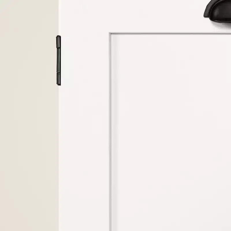 2-Door Farmhouse Storage Cabinet in Pure White with Adjustable Shelf and Metal Handles