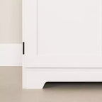 Meuble de rangement de style campagnard à 2 portes blanc pur avec étagère réglable et poignées en métal
