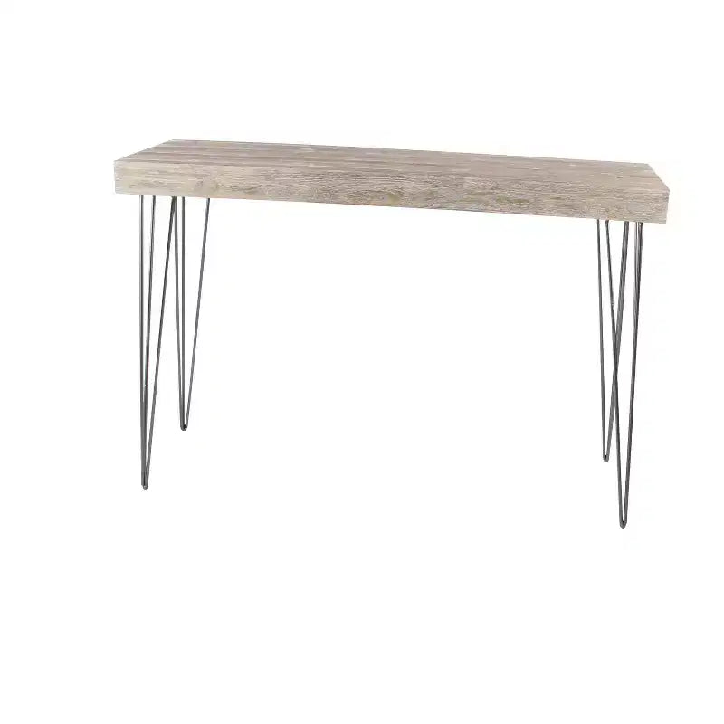 Rectangular Modern Wood Console Table in Brown for Entryway and Living Room