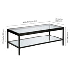 Table basse Alexis en métal et verre